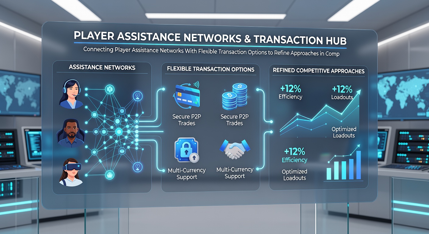 Illustration of reward access dashboard in mobile card game with connected support elements
