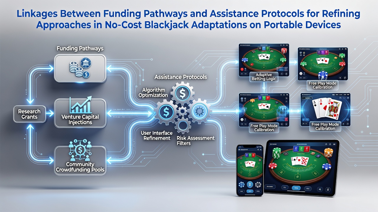 Mobile device displaying free blackjack interface with funding and support icons highlighted