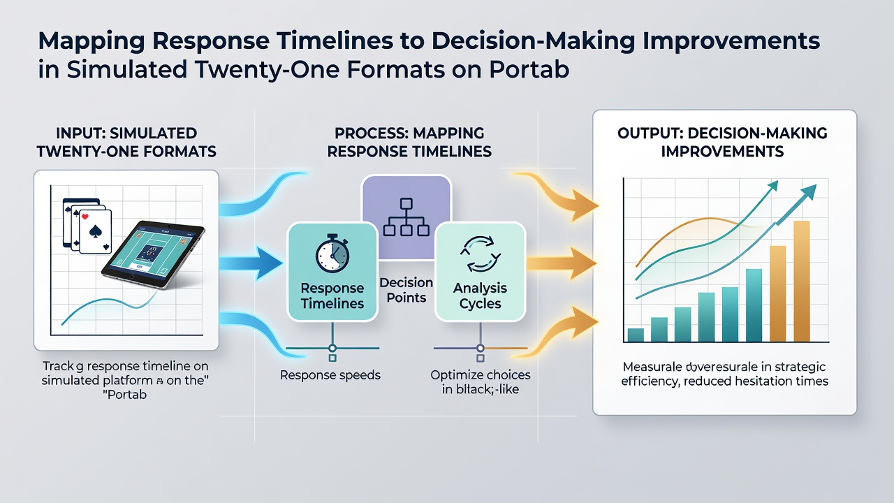 Analytics dashboard displaying mapped response timelines alongside decision improvement graphs for mobile twenty-one simulations
