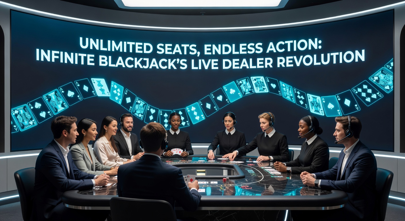 Close-up of Infinite Blackjack betting interface showing multiple side bet options, dealer shoe, and live player hands in action